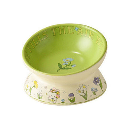 Green Rabbit Ceramic Pet Bowl
