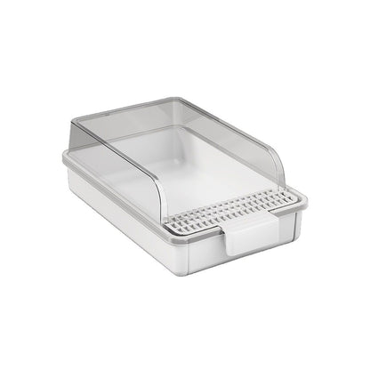 Large Cat Litter Box with Waste Drawer – Anti-Tracking Open Litter Tray