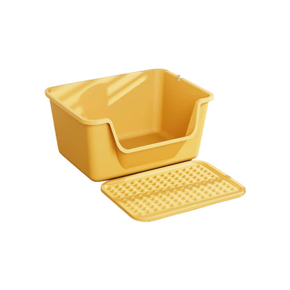 Large Cat Litter Box with Anti-Tracking Mat – 50cm Open Litter Tray Set