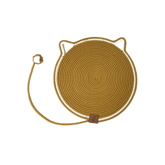 Woven Rope Cat Scratching Mat with Toy Ball – All-in-One Sleep & Play Mat