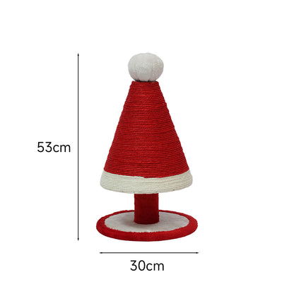 CATIO Christmas Santa Hat Cat Tree with Scratching Post 30x30x53cm