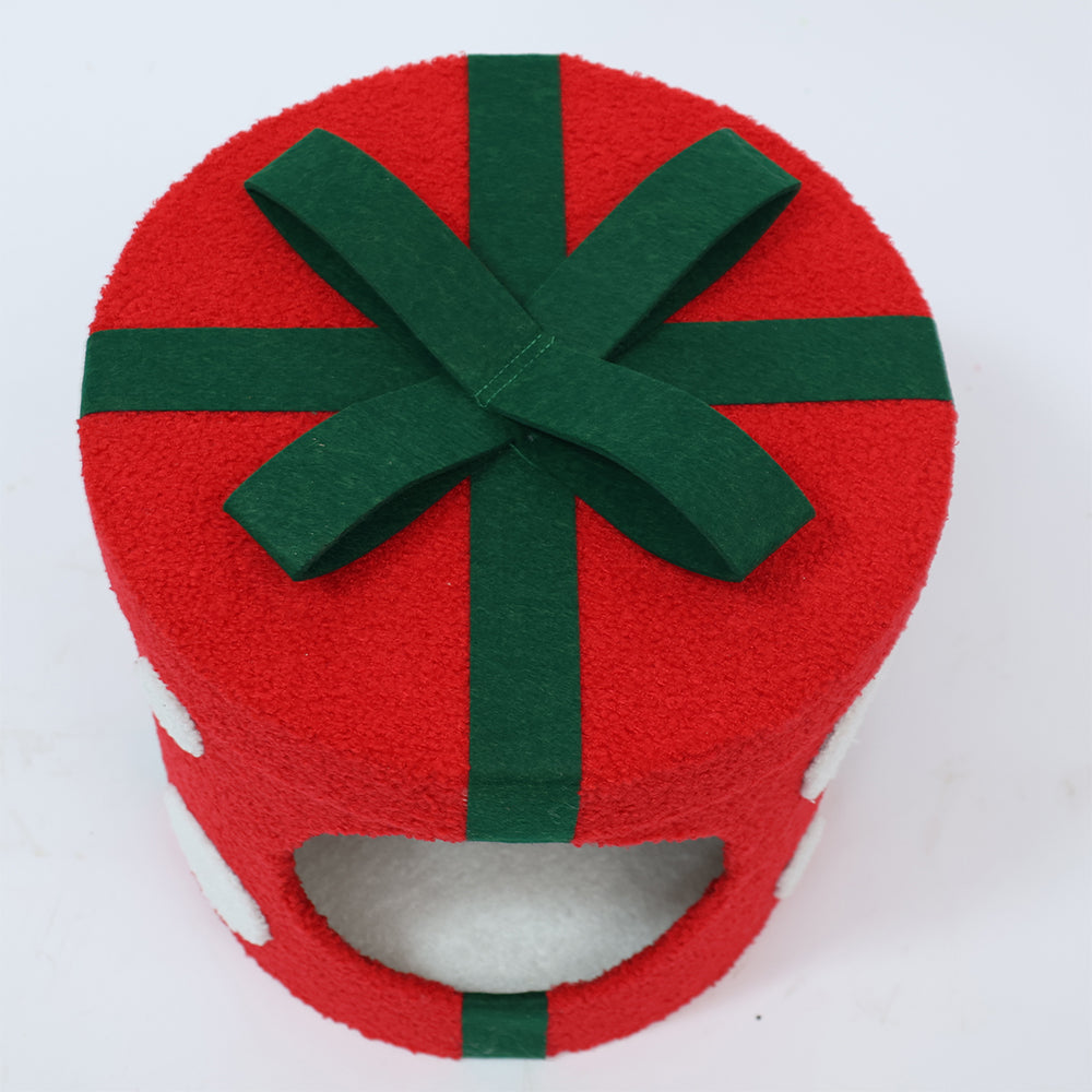 CATIO Christmas Gift Box Cat Bed With Scratching Pad 35x35x36cm