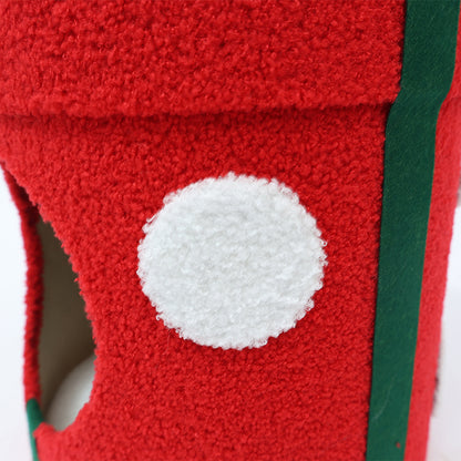 CATIO Christmas Gift Box Cat Bed With Scratching Pad 35x35x36cm