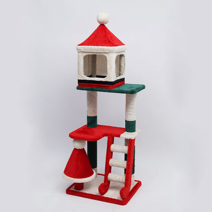 CATIO Christmas Palace Multi-level 3 Cat Tree with Cave 53x43x144cm