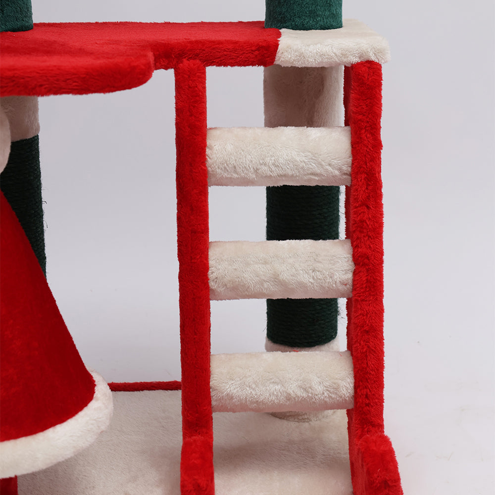 CATIO Christmas Palace Multi-level 3 Cat Tree with Cave 53x43x144cm