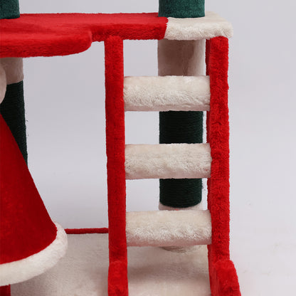 CATIO Christmas Palace Multi-level 3 Cat Tree with Cave 53x43x144cm