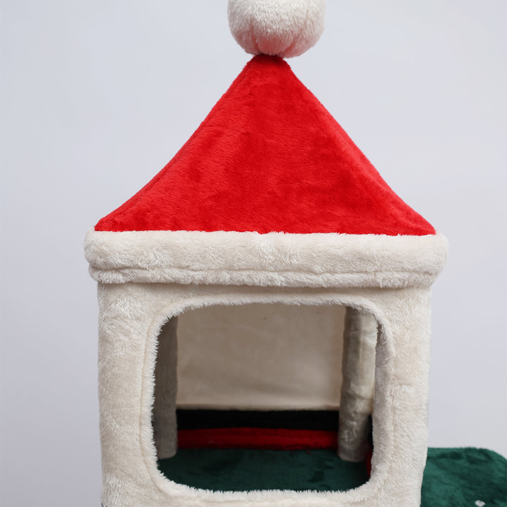 CATIO Christmas Palace Multi-level 3 Cat Tree with Cave 53x43x144cm