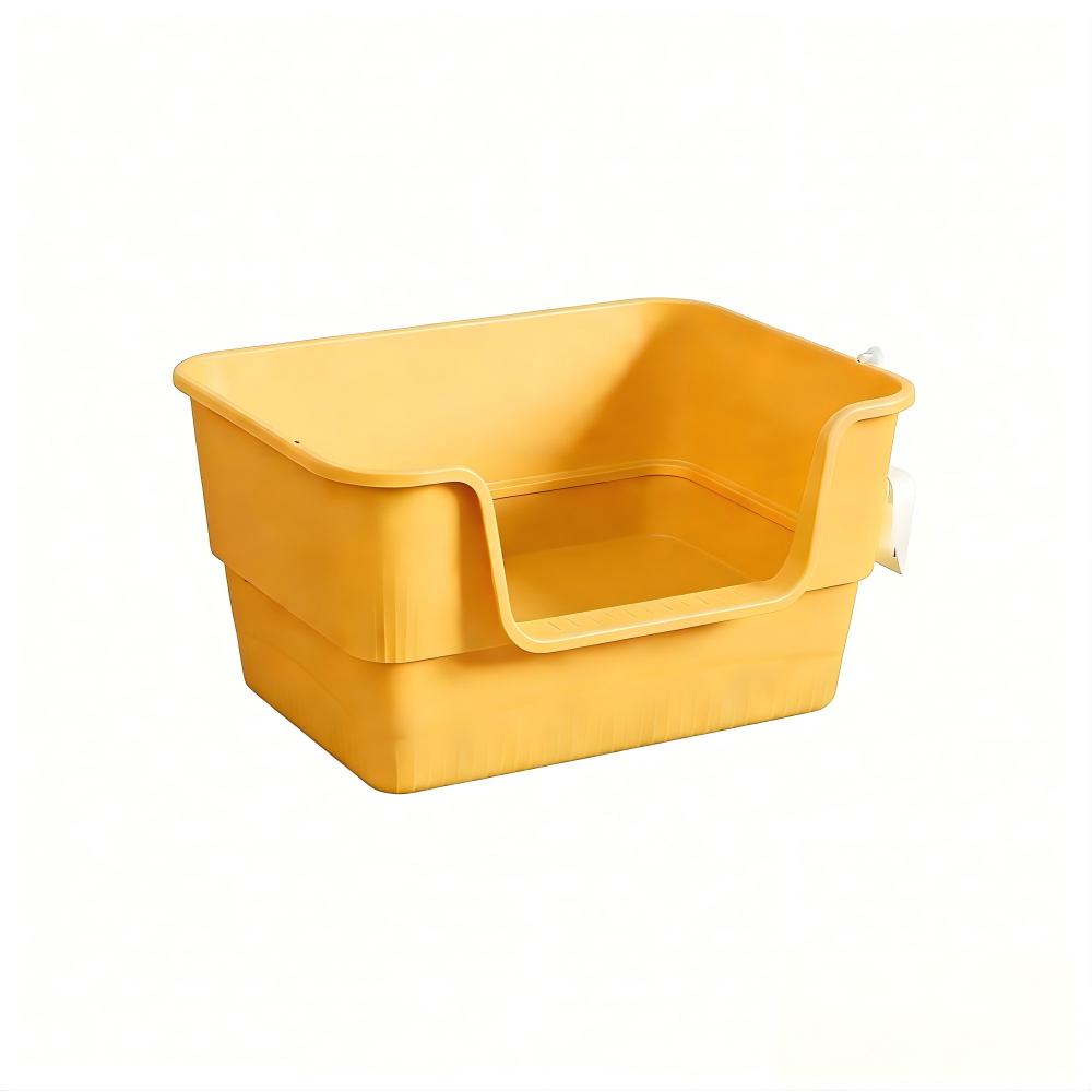 Extra Large Cat Litter Box - High-Sided Open Design - 80x56x40cm
