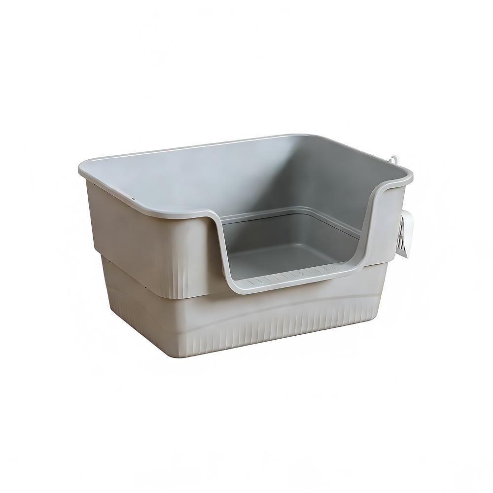 Extra Large Cat Litter Box - High-Sided Open Design - 80x56x40cm