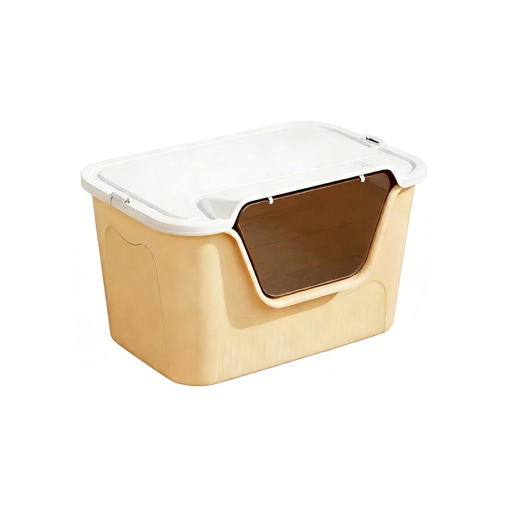 Extra Large Enclosed Cat Litter Box - High-Sided Design - 70x46x36cm