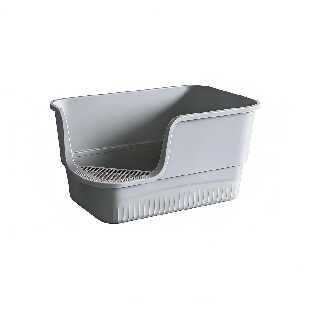 Extra Large Cat Litter Box With Litter Catching Step - High-Sided Design - 65x43x36cm