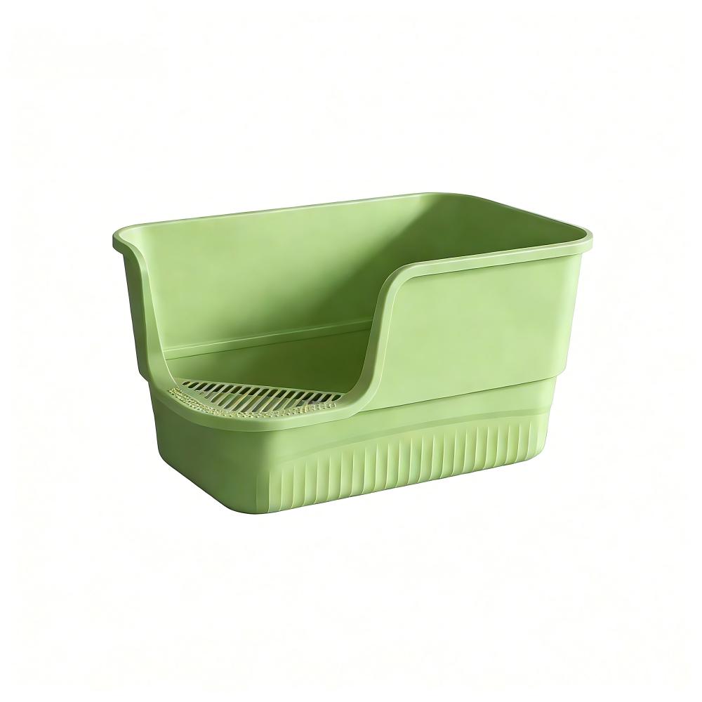 Extra Large Cat Litter Box With Litter Catching Step - High-Sided Design - 65x43x36cm
