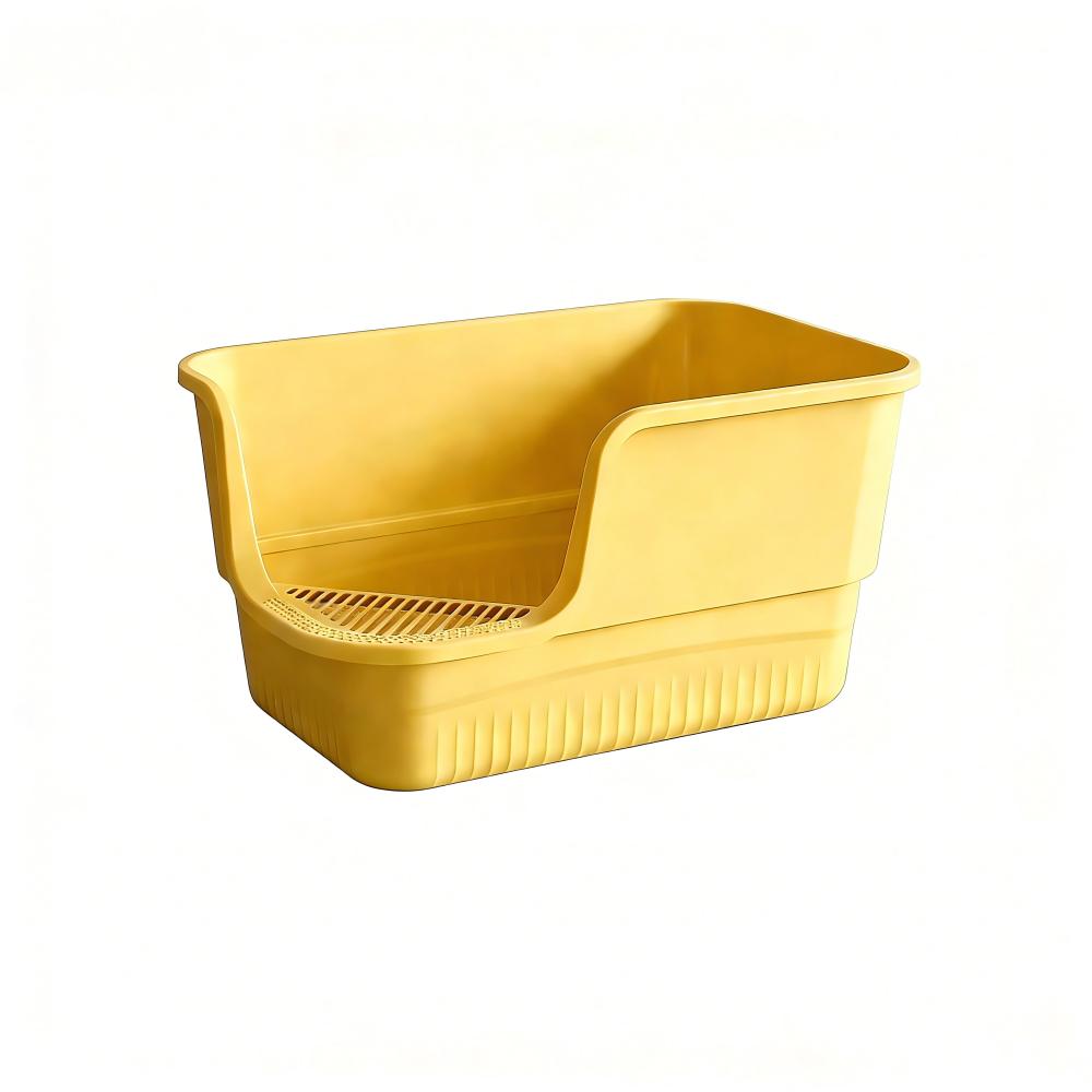 Extra Large Cat Litter Box With Litter Catching Step - High-Sided Design - 65x43x36cm