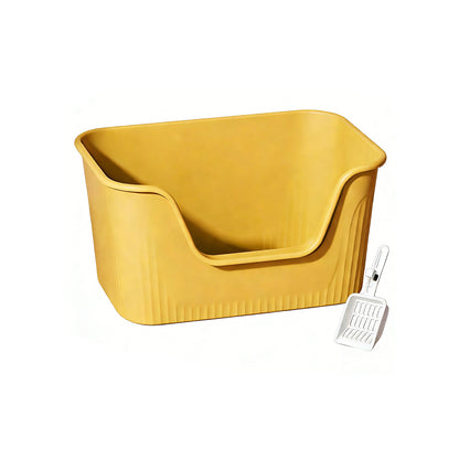 Extra Large Cat Litter Box - High-Sided Open Design - 70x45x36cm