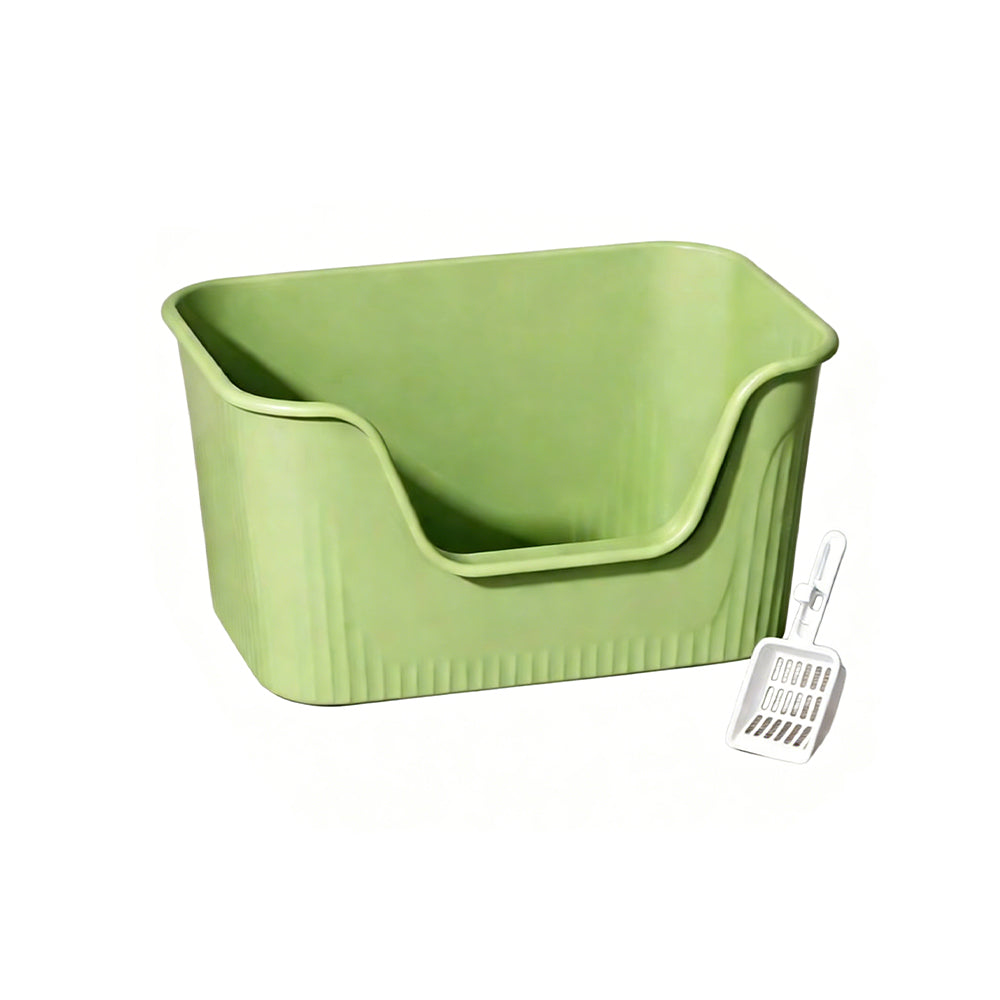 Extra Large Cat Litter Box - High-Sided Open Design - 70x45x36cm