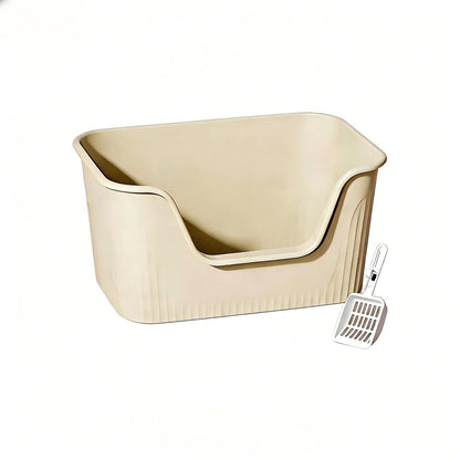 Extra Large Cat Litter Box - High-Sided Open Design - 70x45x36cm