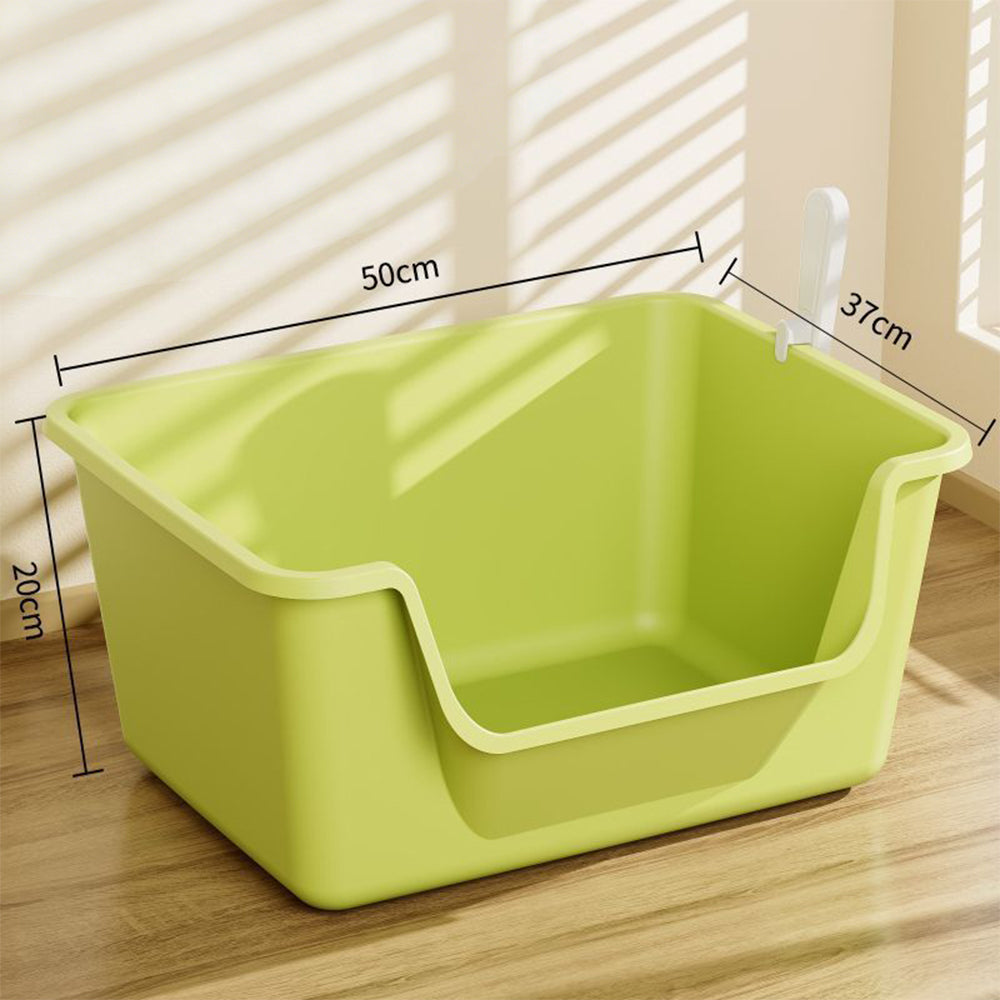 Extra Large Deep Cat Litter Box - High-Sided Open Design - 50x37x20cm