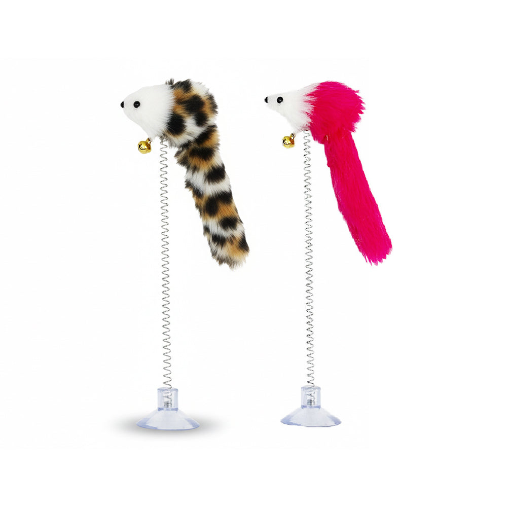 Suction Cup Spring Cat Teaser Wand Interactive Toy
