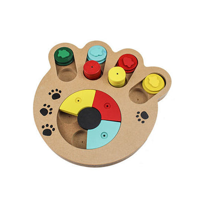 Interactive Treat Enrichment Wooden Dog Puzzle Toy
