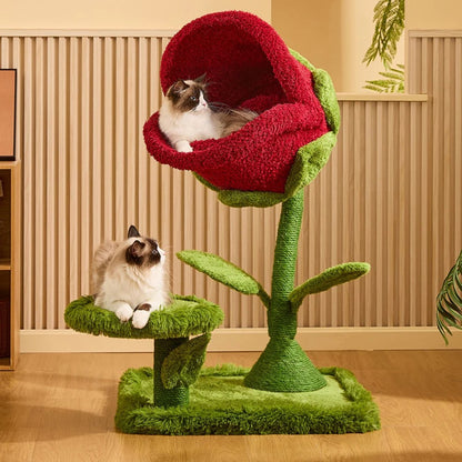 CMISSTREE Purr-anha Plant Flower Cat Tree