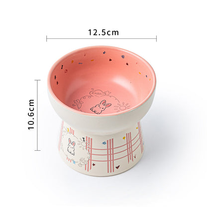 Elevated Ceramic Pet Bowl Anti Tip Neck Support