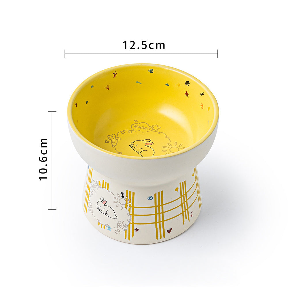 Elevated Ceramic Pet Bowl Anti Tip Neck Support