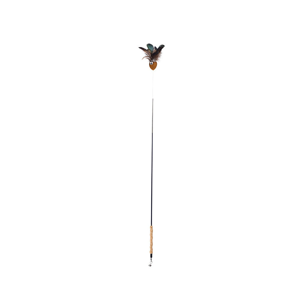 Cat Wand Toy – Interactive Feather Teaser with Replaceable Heads