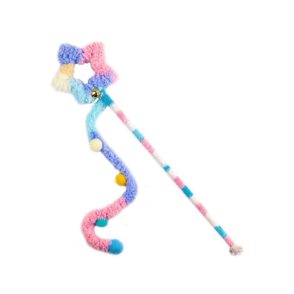 Cat Wand Toy – Interactive Feather Teaser with Replaceable Heads