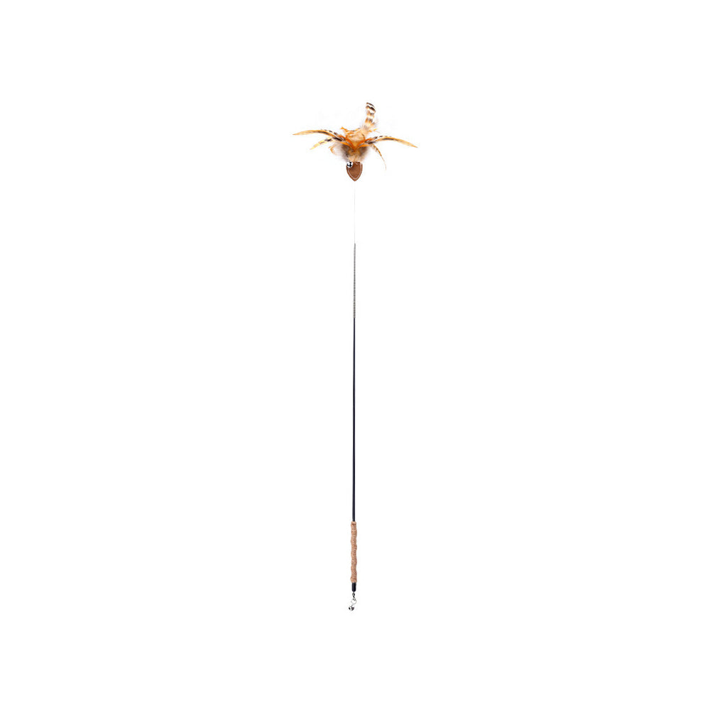 Cat Wand Toy – Interactive Feather Teaser with Replaceable Heads