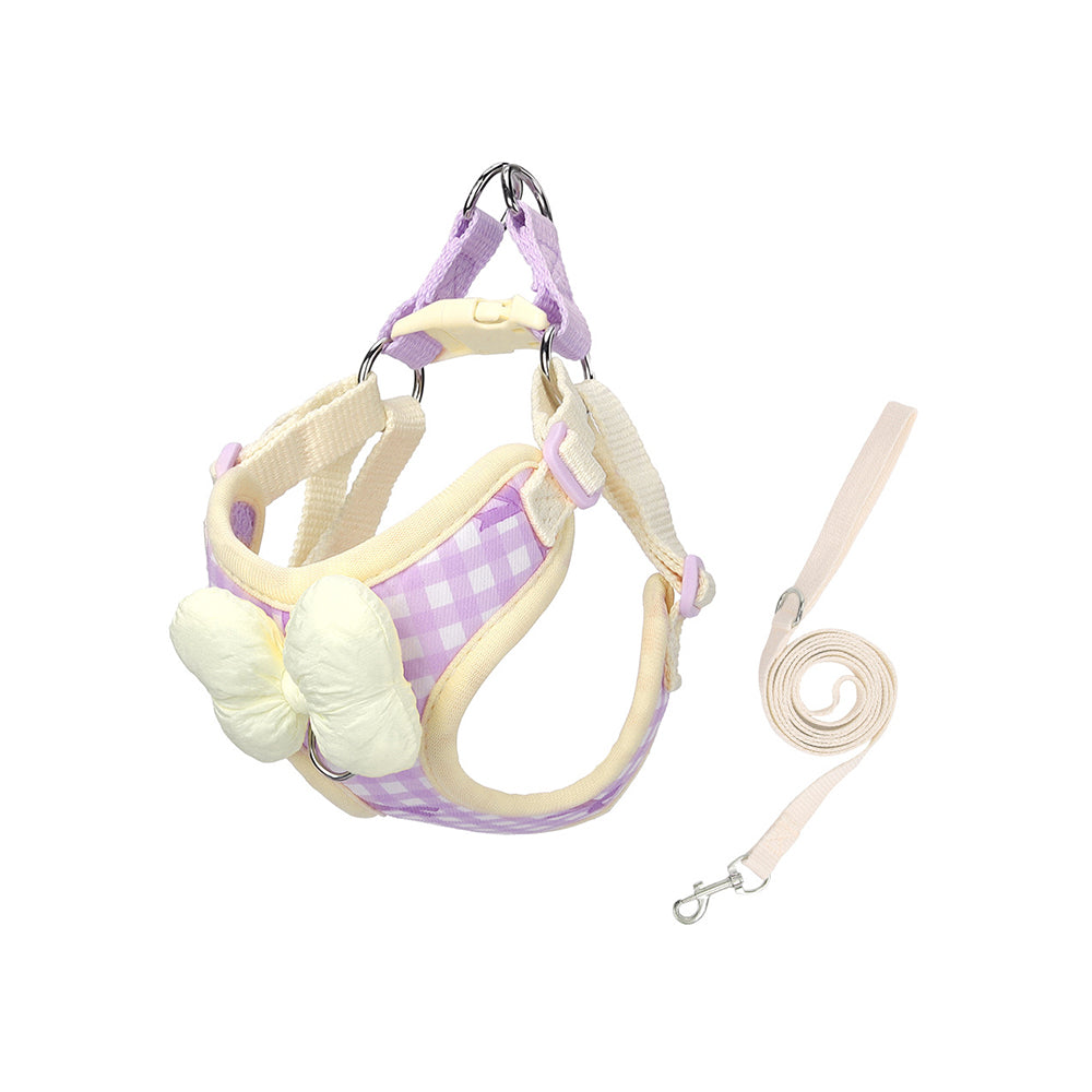 Dog & Cat Harness & Leash Set | Lightweight Check Pattern
