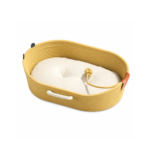 Wicker Cat Bed | Breathable All-Season with Cushion — Capybara Design