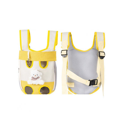 Pet Front Carrier Backpack Breathable Bear Yellow Medium