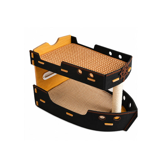 Pirate Ship Double Layer Cat Tree Bed