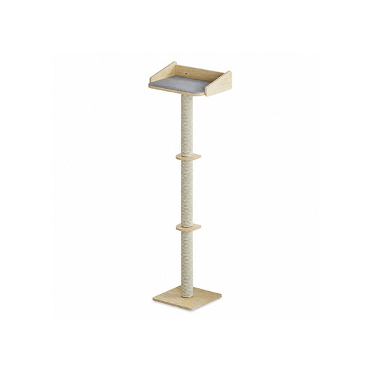 Floor to Ceiling Cat Tree Wooden Climbing Single PoleTower