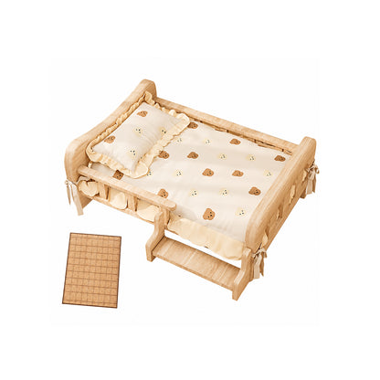 Solid Wood Elevated Pet Bed Sofa for Small to Medium Dogs