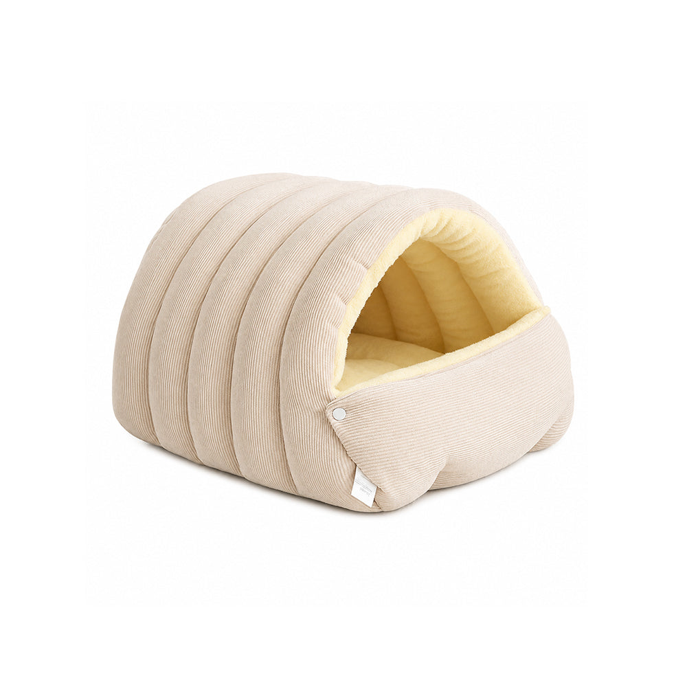 Enclosed Plush Cat Bed Cozy Winter Nest