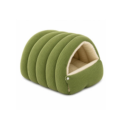 Enclosed Plush Cat Bed Cozy Winter Nest