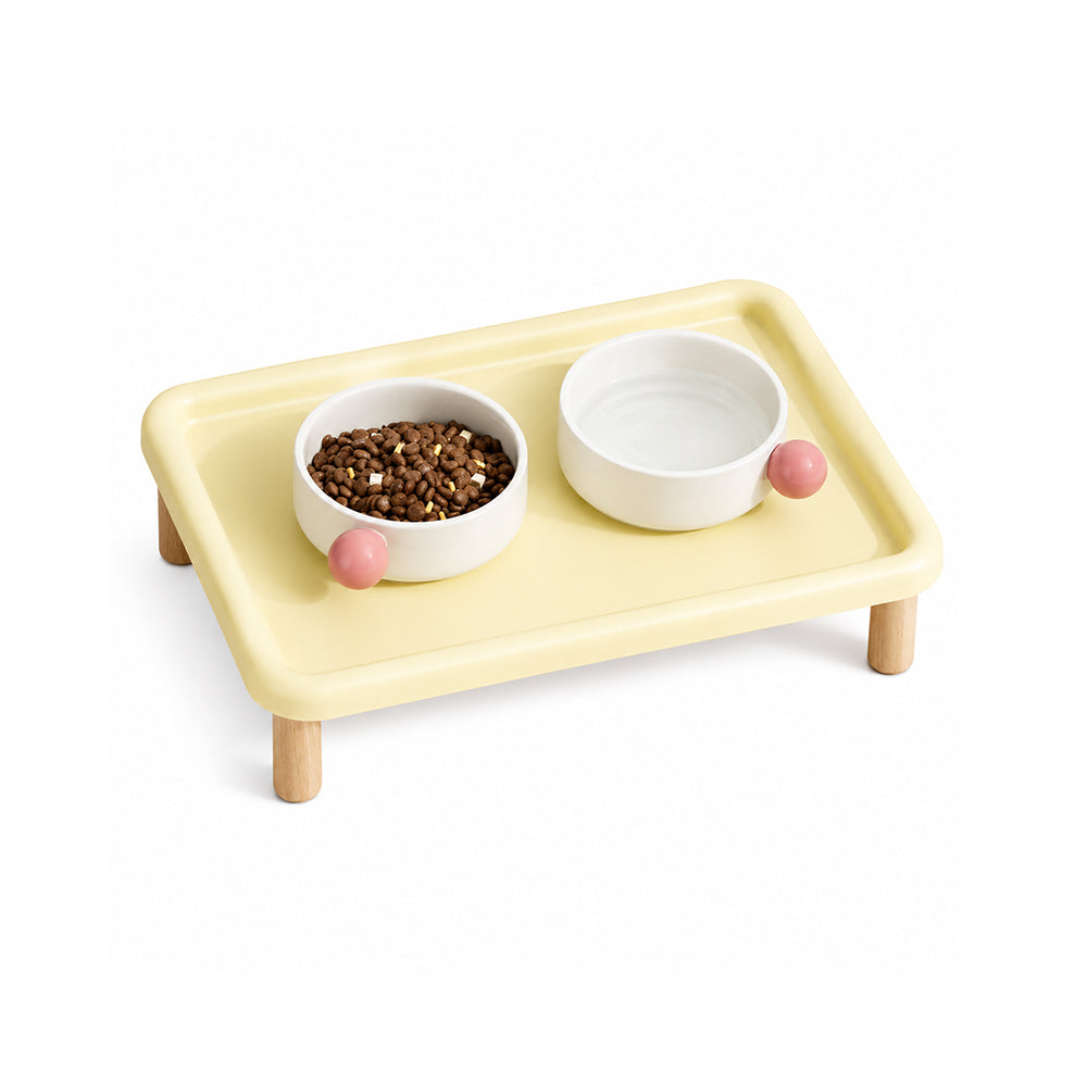 Ceramic Cat Bowl Set with Elevated Stand