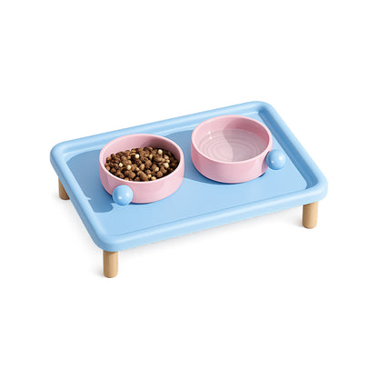 Ceramic Cat Bowl Set with Elevated Stand
