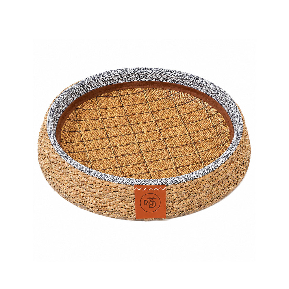 Woven Straw Cat Bed with Removable Mat – All Season