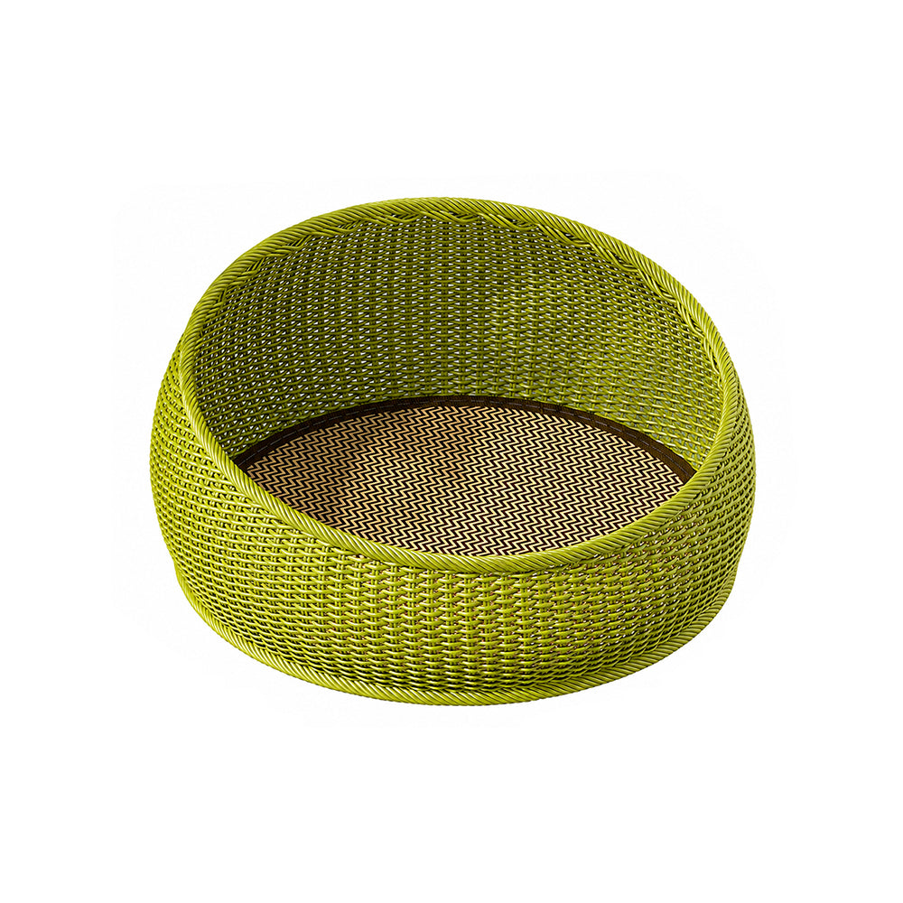 Woven Straw Cat Bed with Cooling Mat and Cushion – Semi-Enclosed, All-Season