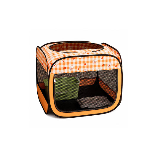 Pregnancy & Birthing Cat Tent XL Enclosed Maternity Bed-Orange Carrot & Bunny Print