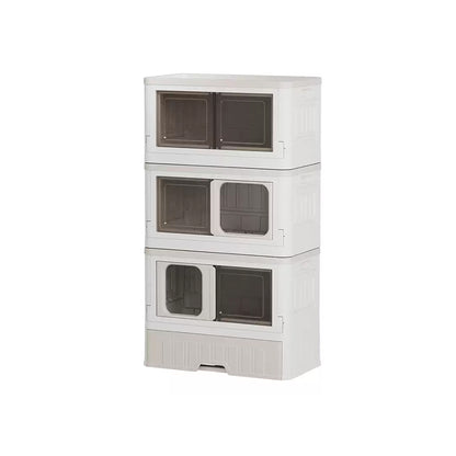 Full-Enclosed Foldable Cat Litter Box – Large 3-Layer Combo