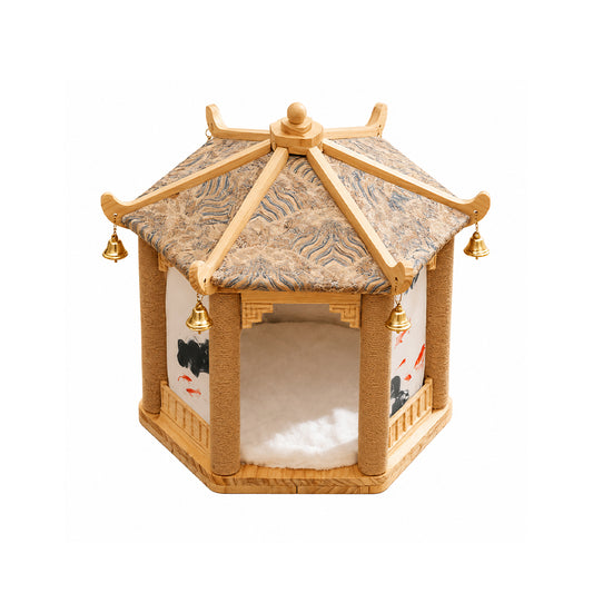 Mountain Pavilion Cat Condo Integrated Cat Tree with Sisal Posts, Four-Season Use