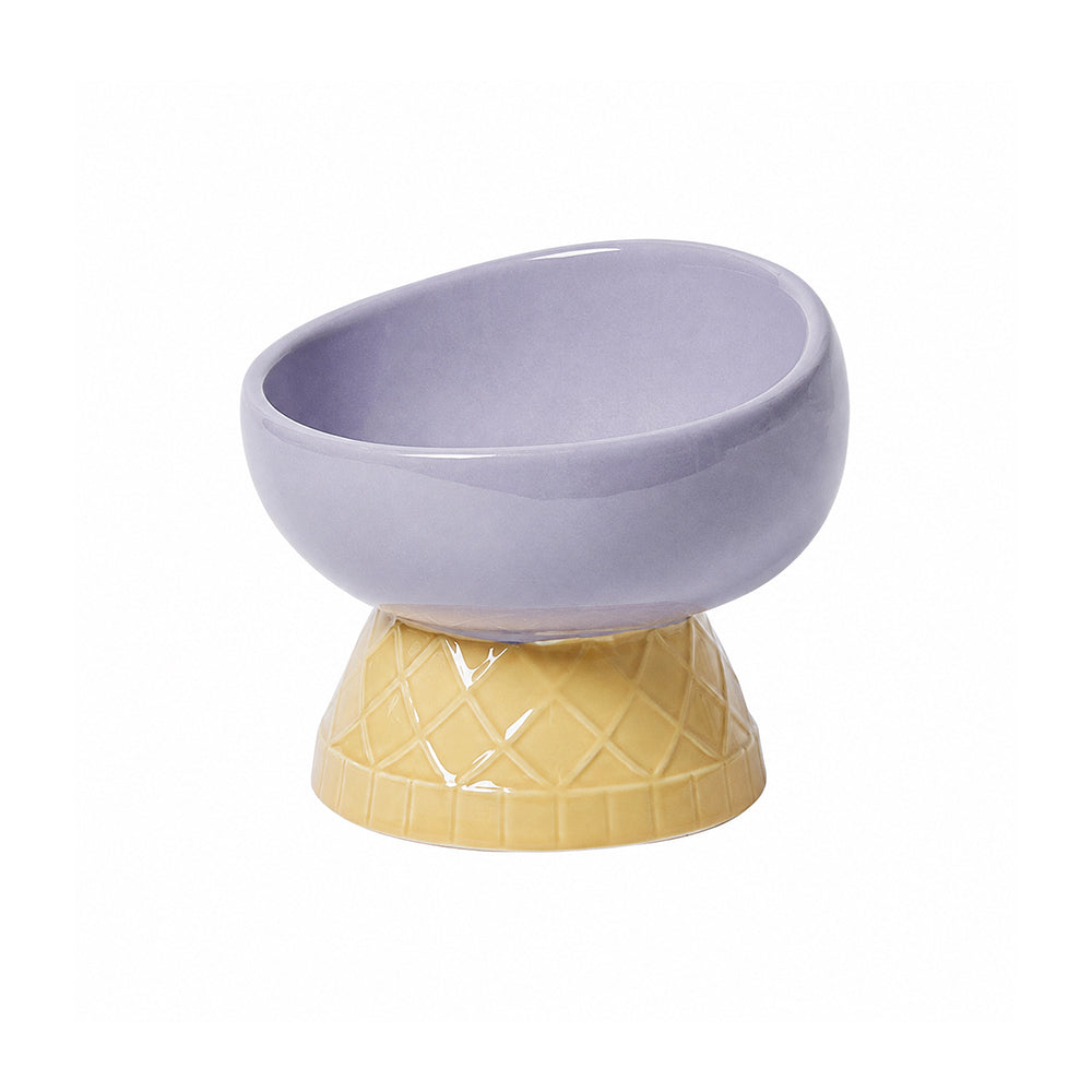 Ceramic Pet Bowl – Slanted, Neck-Friendly, Anti-Spill