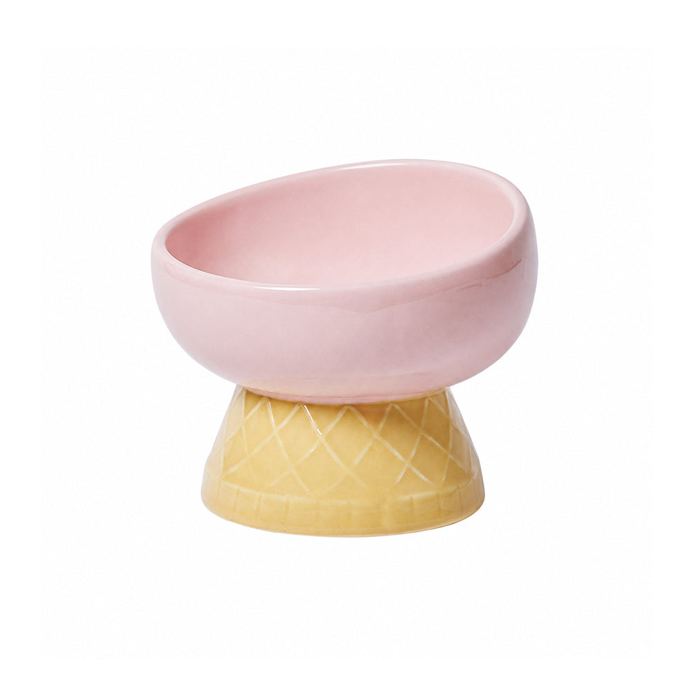 Ceramic Pet Bowl – Slanted, Neck-Friendly, Anti-Spill