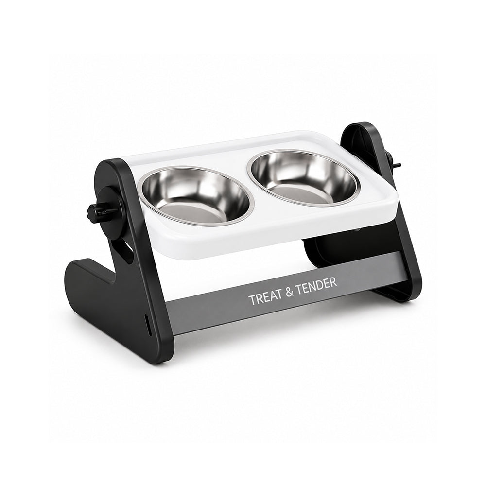 Adjustable Stainless Steel Pet Bowl – Single or Double, Neck-Friendly