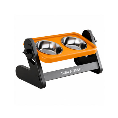 Adjustable Stainless Steel Pet Bowl – Single or Double, Neck-Friendly