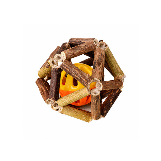 Wood Matatabi Catnip Ball with Bell Small Size, Interactive Cat Toy
