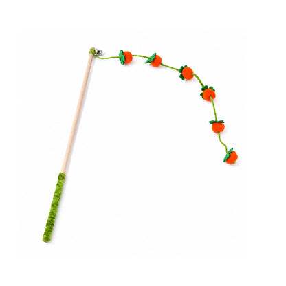 Interactive Wooden Cat Wand – Bell Teaser Toy for Indoor Cats